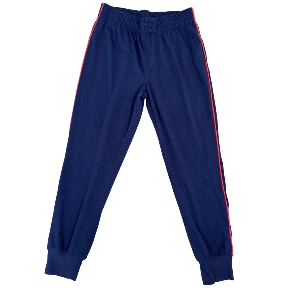 Gap Kids Boys Navy Blue Red Stripe Sleep Jogger Pajama Pants Size 8 130cm